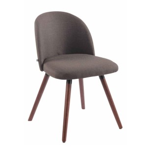 Silla de Confidente MINA, Madera Nogal y Tela Negra