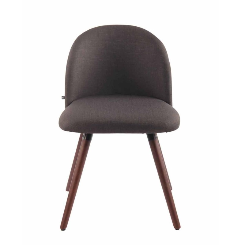 Silla de Confidente MINA, Madera Nogal y Tela Negra