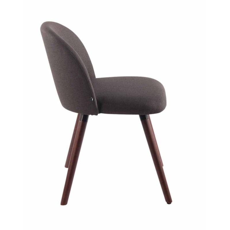 Silla de Confidente MINA, Madera Nogal y Tela Negra