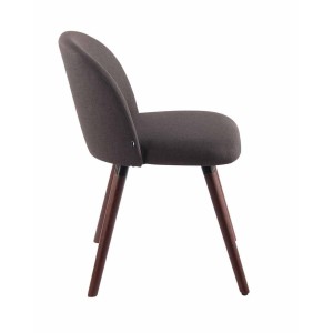 Silla de Confidente MINA, Madera Nogal y Tela Negra