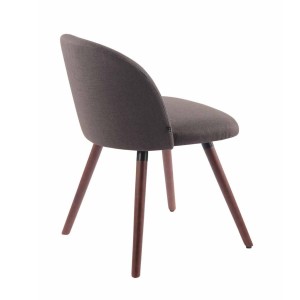 Silla de Confidente MINA, Madera Nogal y Tela Negra
