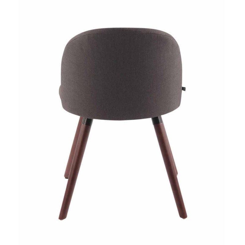 Silla de Confidente MINA, Madera Nogal y Tela Negra