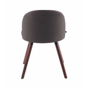 Silla de Confidente MINA, Madera Nogal y Tela Negra