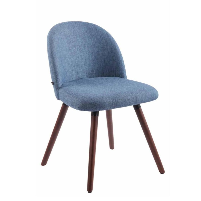 Silla de Confidente MINA, Madera Nogal y Tela Negra