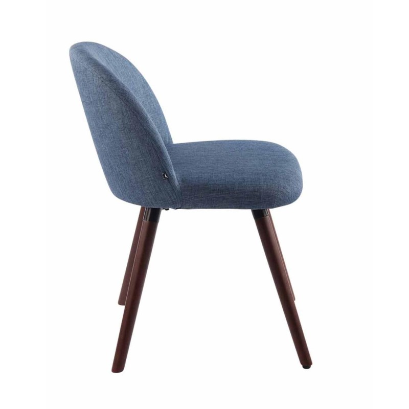 Silla de Confidente MINA, Madera Nogal y Tela Negra