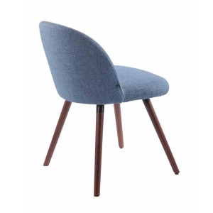 Silla de Confidente MINA, Madera Nogal y Tela Negra
