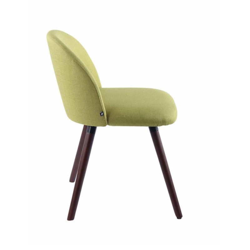 Silla de Confidente MINA, Madera Nogal y Tela Negra