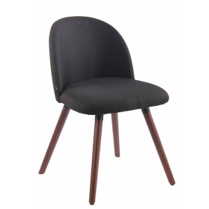 Silla de Confidente MINA, Madera Nogal y Tela Negra