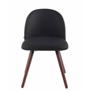 Silla de Confidente MINA, Madera Nogal y Tela Negra 2