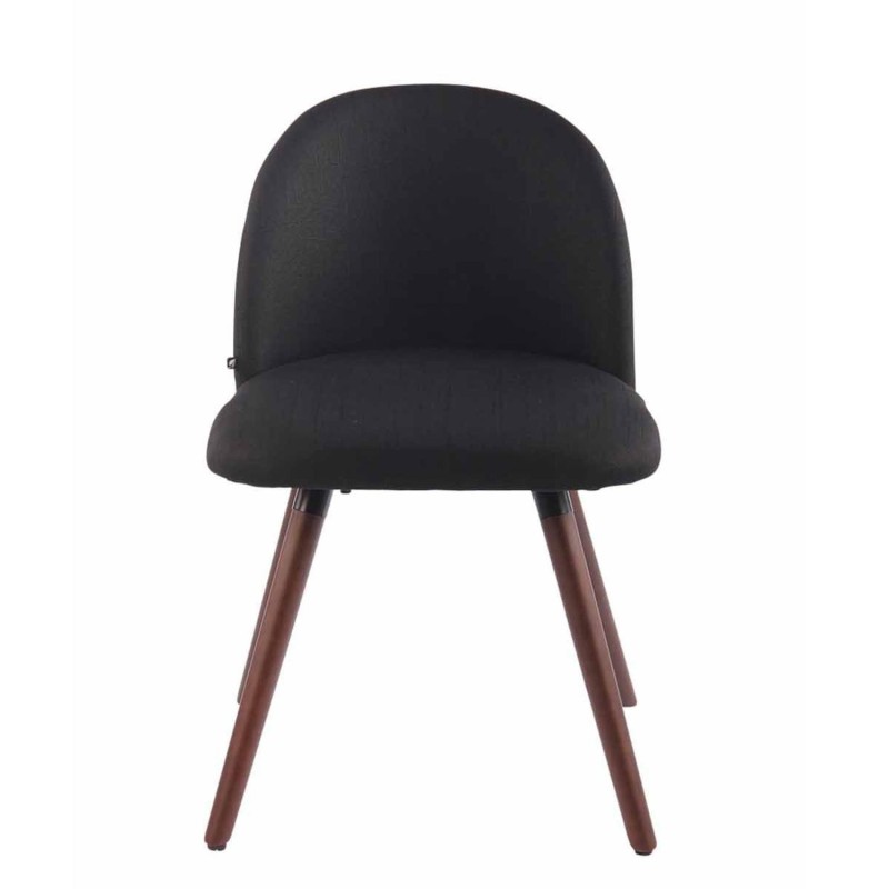Silla de Confidente MINA, Madera Nogal y Tela Negra