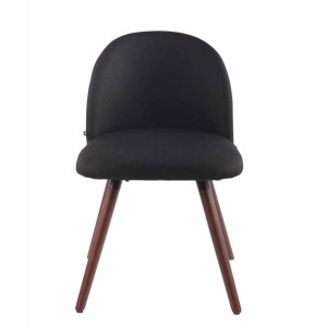 Silla de Confidente MINA, Madera Nogal y Tela Negra