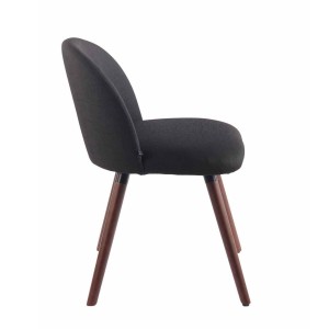 Silla de Confidente MINA, Madera Nogal y Tela Negra