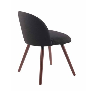 Silla de Confidente MINA, Madera Nogal y Tela Negra