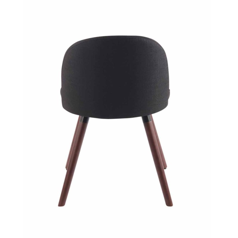 Silla de Confidente MINA, Madera Nogal y Tela Negra