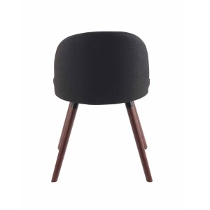 Silla de Confidente MINA, Madera Nogal y Tela Negra