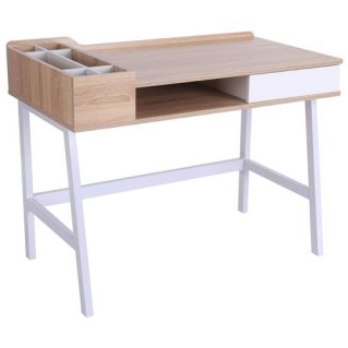Mesa para Ordenador GADEA en Metal y Madera color Roble y Blanco 2