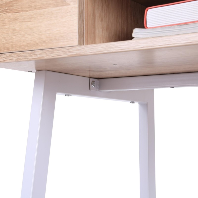 Mesa para Ordenador GADEA en Metal y Madera color Roble y Blanco