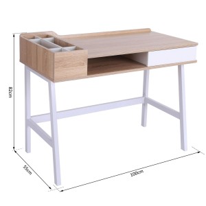 Mesa para Ordenador GADEA en Metal y Madera color Roble y Blanco