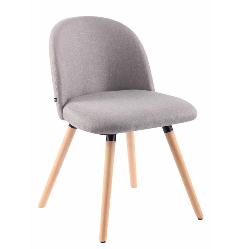 Silla de Confidente MINA, Madera Haya y Tela Negra