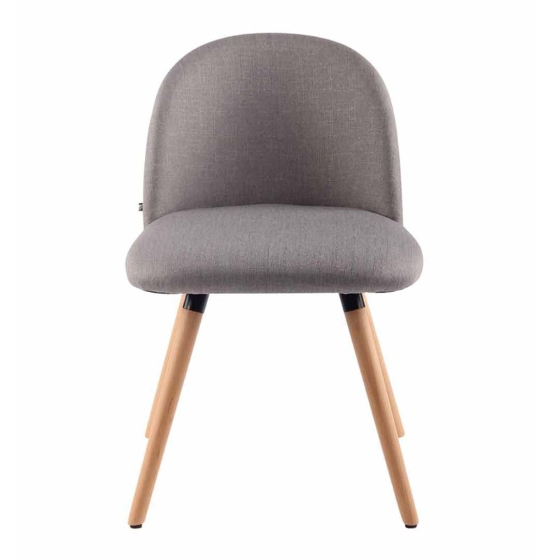 Silla de Confidente MINA, Madera Haya y Tela Negra