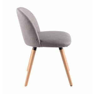 Silla de Confidente MINA, Madera Haya y Tela Negra