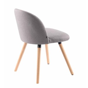 Silla de Confidente MINA, Madera Haya y Tela Negra