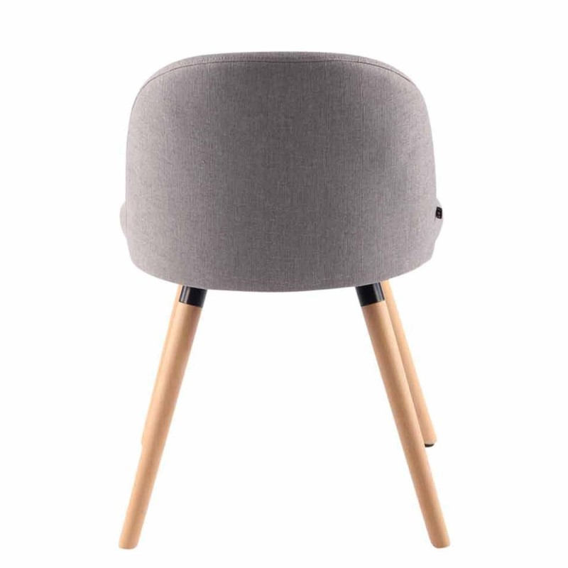 Silla de Confidente MINA, Madera Haya y Tela Negra