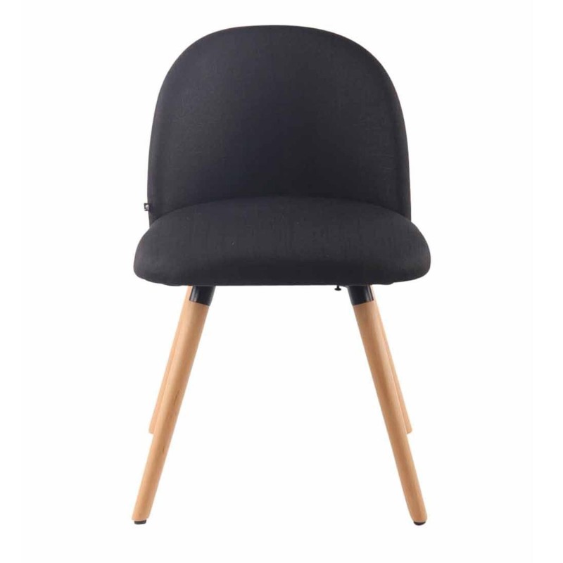 Silla de Confidente MINA, Madera Haya y Tela Negra