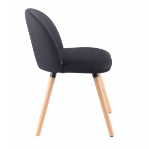 Silla de Confidente MINA, Madera Haya y Tela Negra