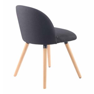 Silla de Confidente MINA, Madera Haya y Tela Negra
