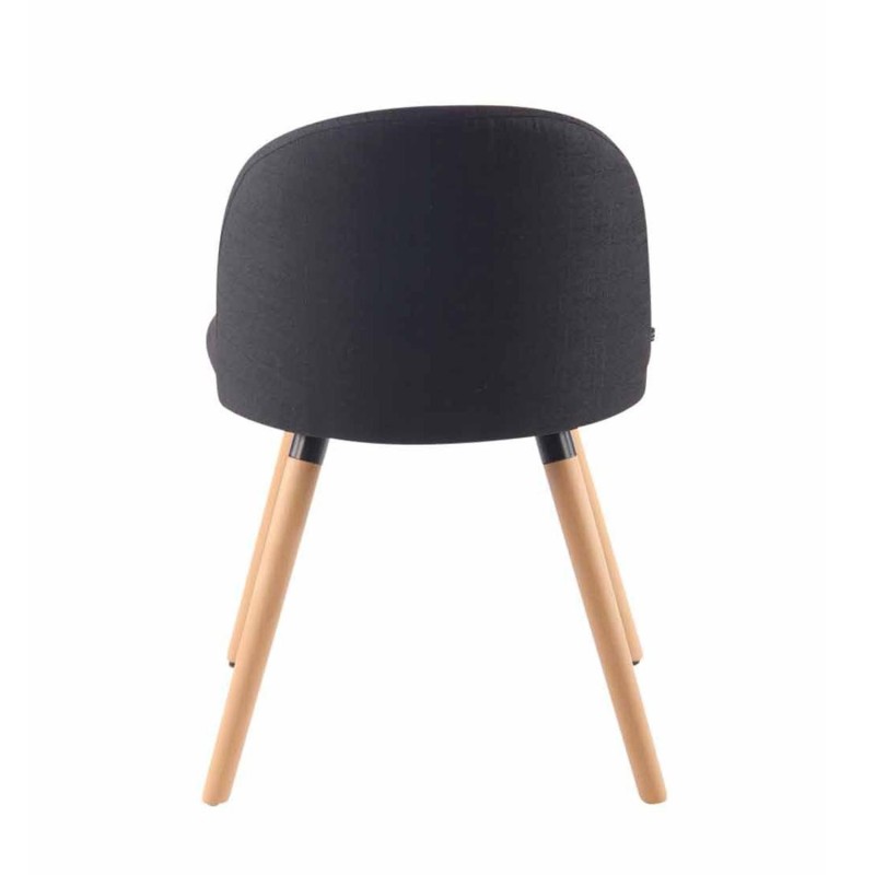 Silla de Confidente MINA, Madera Haya y Tela Negra