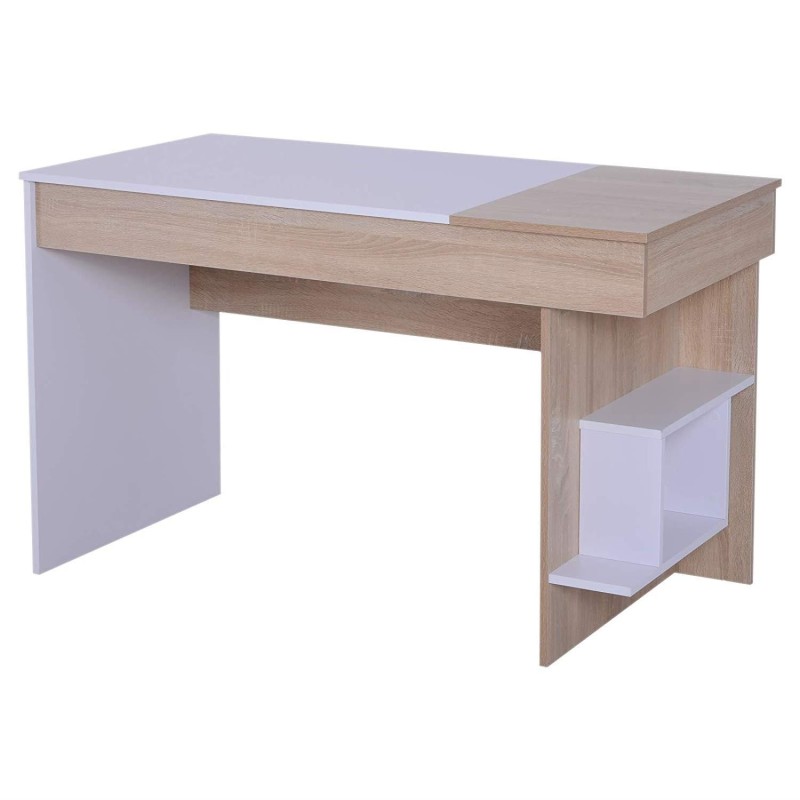 Mesa de oficina LISE en Madera color Roble y Blanco