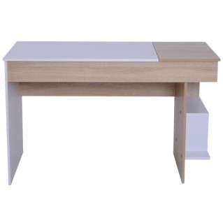 Mesa de oficina LISE en Madera color Roble y Blanco 2