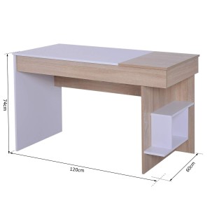 Mesa de oficina LISE en Madera color Roble y Blanco