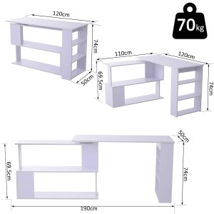 Mesa de Oficina PLAMEN en Madera color Blanco