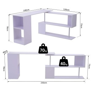 Mesa de Oficina DOREAN en Madera color Blanco