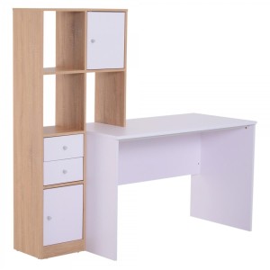 Mesa de Oficina LINSAY en Madera color Blanco y Roble