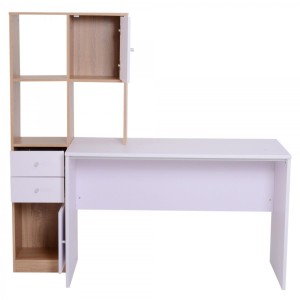 Mesa de Oficina LINSAY en Madera color Blanco y Roble
