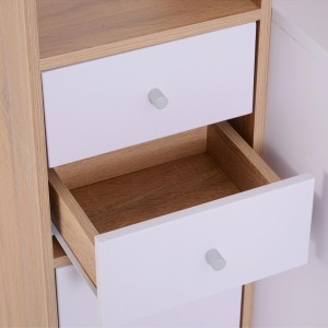 Mesa de Oficina LINSAY en Madera color Blanco y Roble