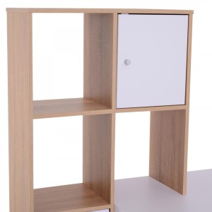 Mesa de Oficina LINSAY en Madera color Blanco y Roble