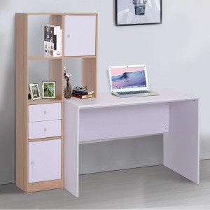 Mesa de Oficina LINSAY en Madera color Blanco y Roble