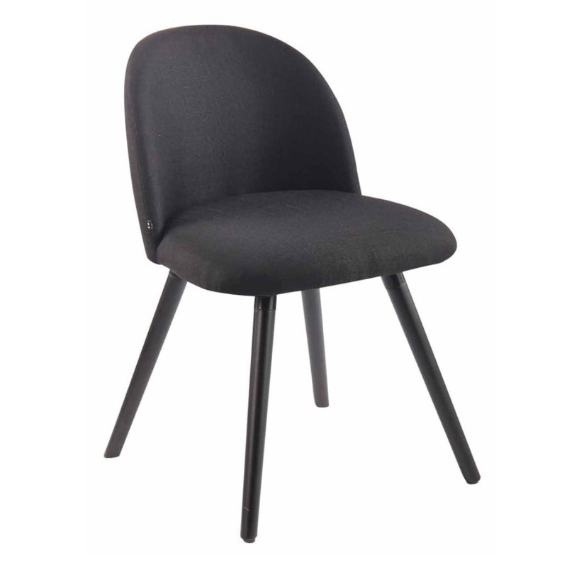 Silla de Confidente MINA, Madera Negra y Tela Negra