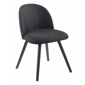 Silla de Confidente MINA, Madera Negra y Tela Negra