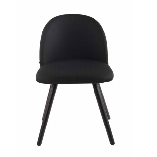 Silla de Confidente MINA, Madera Negra y Tela Negra 2