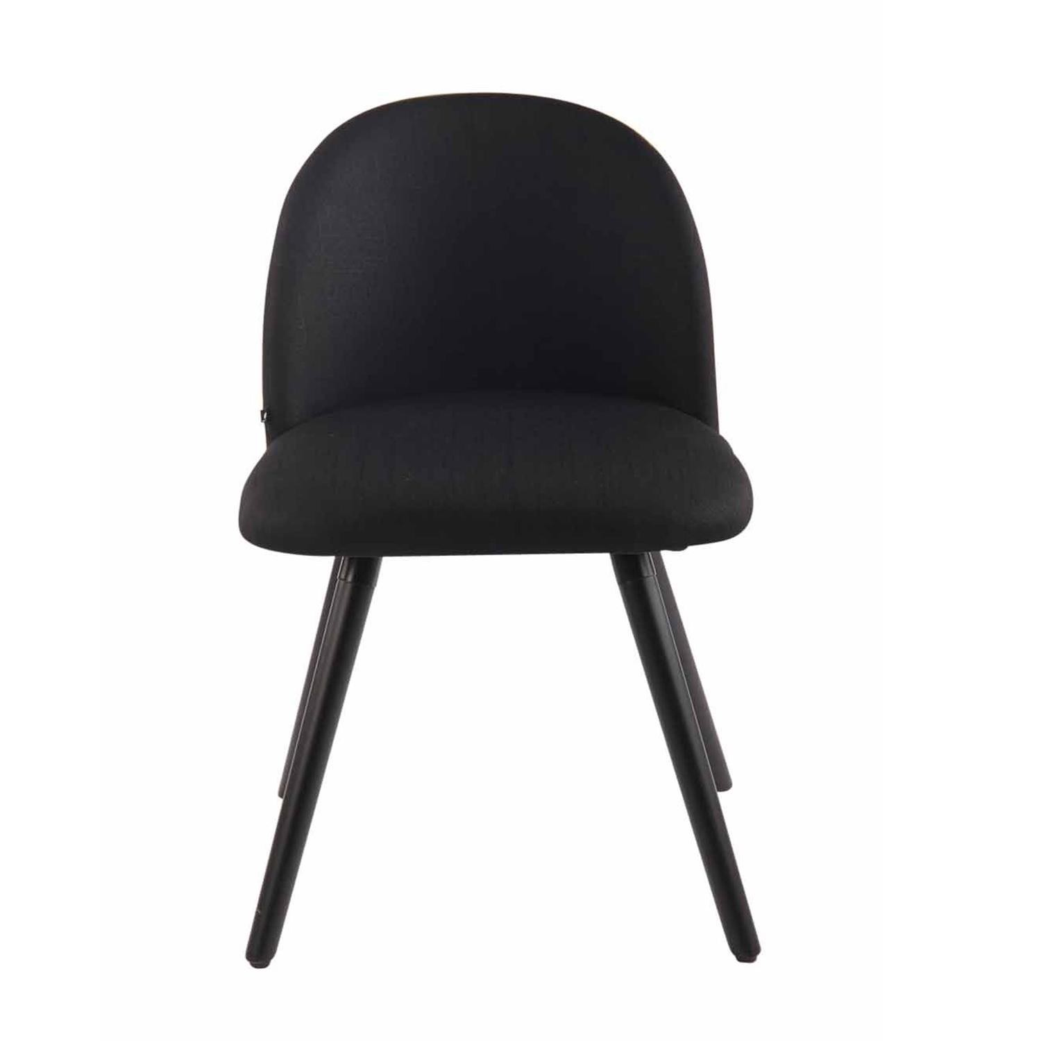 Silla de Confidente MINA, Exclusivo Diseño, Estructura en Madera Negra, Tela Negra
