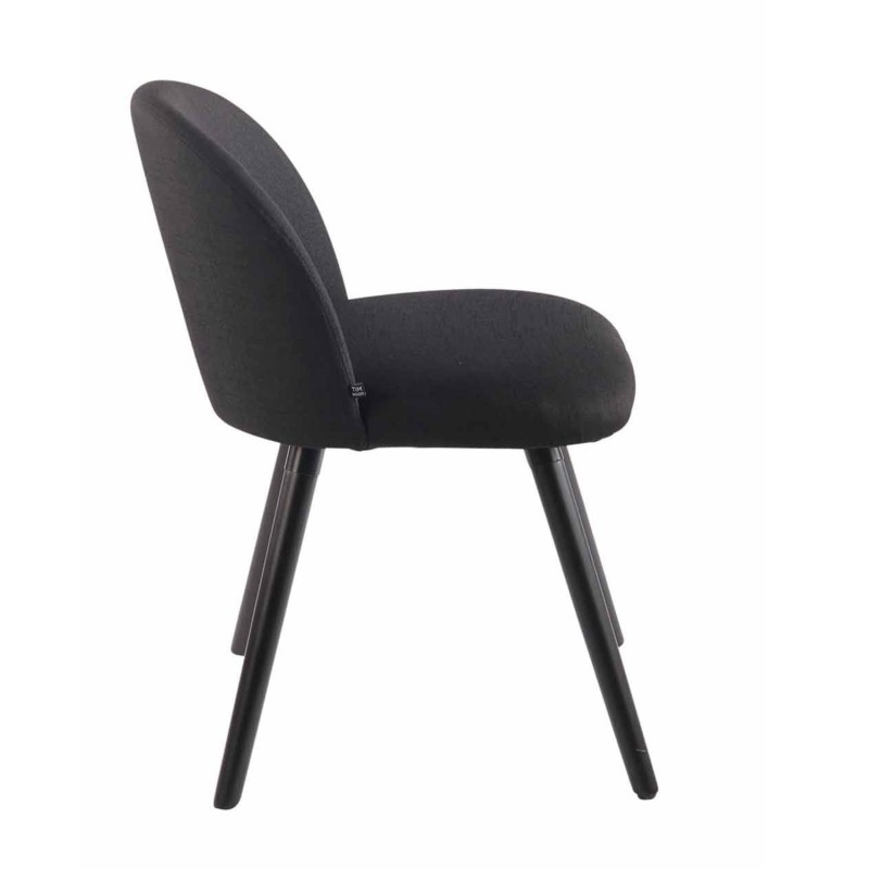 Silla de Confidente MINA, Madera Negra y Tela Negra