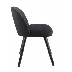 Silla de Confidente MINA, Madera Negra y Tela Negra