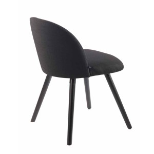 Silla de Confidente MINA, Madera Negra y Tela Negra