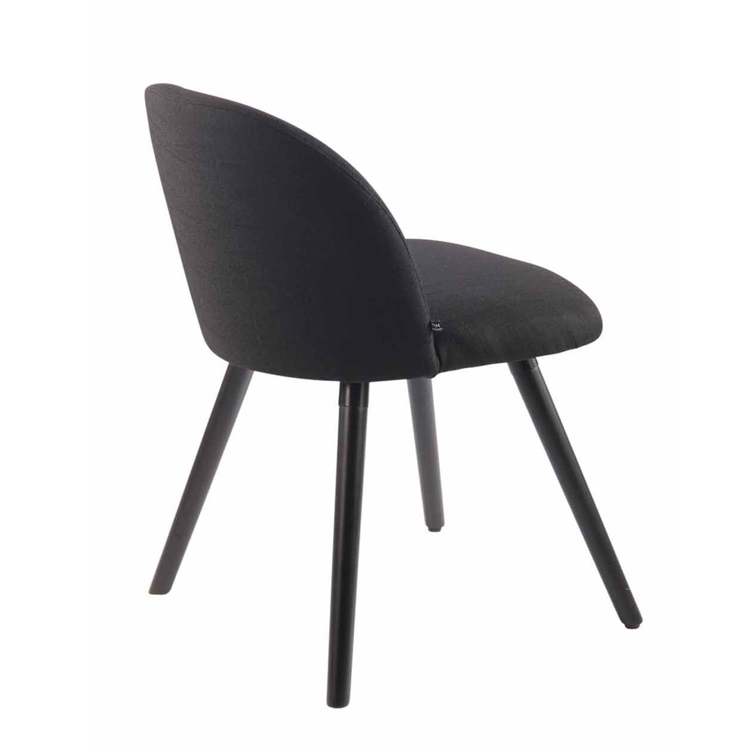 Silla de Confidente MINA, Exclusivo Diseño, Estructura en Madera Negra, Tela Negra