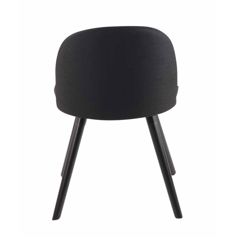 Silla de Confidente MINA, Madera Negra y Tela Negra